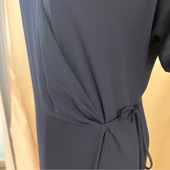 ARITZIA BABATON Navy‎ Wallace Dress Wrap Size Small Chiffon Flowy - Picture 4 of 9
